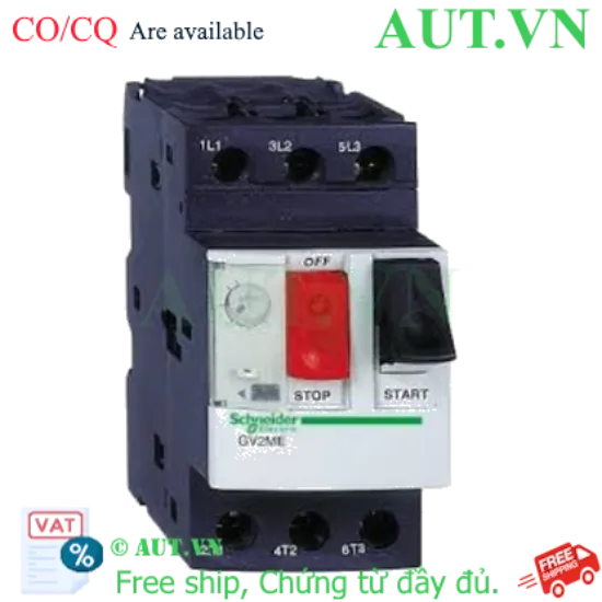 Ảnh của CB Bảo Vệ Động Cơ Schneider GV2ME01 (0.1-0.16A) - 3 Pha, Chống Quá Tải & Ngắn Mạch