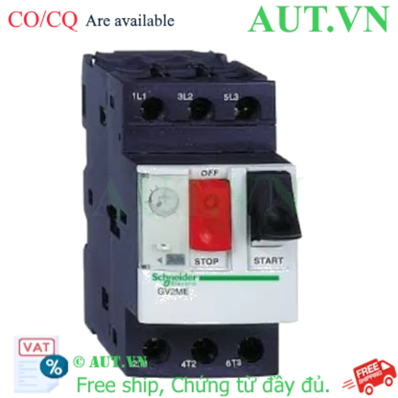 Ảnh của Aptomat Bảo Vệ Động Cơ Schneider GV2ME02 (0.16-0.25A) - Chống Quá Tải & Ngắn Mạch, Chính Hãng AUT VN