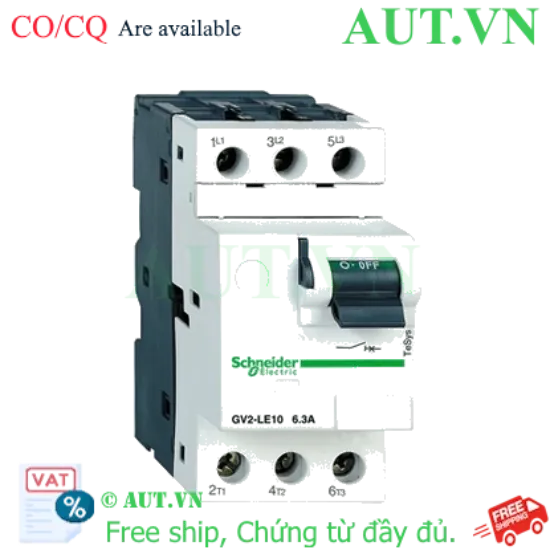 Ảnh của CB Bảo Vệ Động Cơ Schneider TeSys GV2LE08 (2.5-4A, 1.1kW) - Chống Quá Tải, Ngắn Mạch & Mất Pha | AUT VN