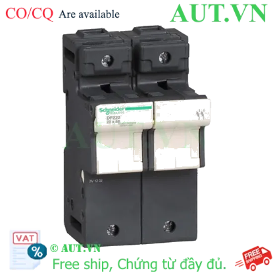 Ảnh của Đế Cầu Chì Schneider DF222 2P 125A - Chuẩn 22x58mm, Chịu Nhiệt Cao, Chính Hãng AUT VN