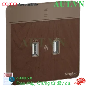 Ảnh của Ổ sạc USB đôi 2.1A Schneider E8332USB_WD_G19