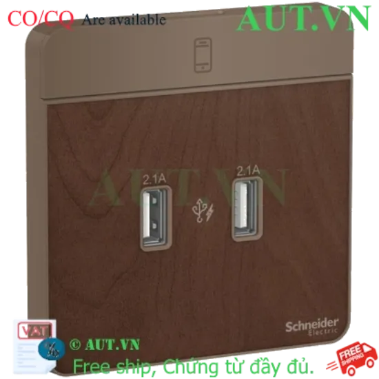 Ảnh của Ổ sạc USB đôi 2.1A Schneider E8332USB_WD_G19