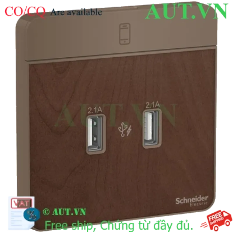 Ảnh của Ổ sạc USB đôi 2.1A Schneider E8332USB_WD_G19