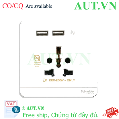 Ảnh của Ổ cắm đơn kèm sạc USB Schneider E8342616USB_WE_G19