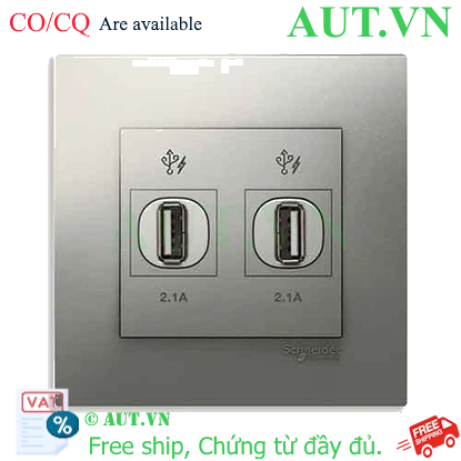 Ảnh của Ổ cắm sạc USB đôi 2.1A Schneider KB32USB_AS_G19