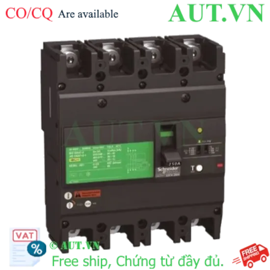 Ảnh của CB khối chống giật Schneider EZCV250H4250 250A 36kA 4P