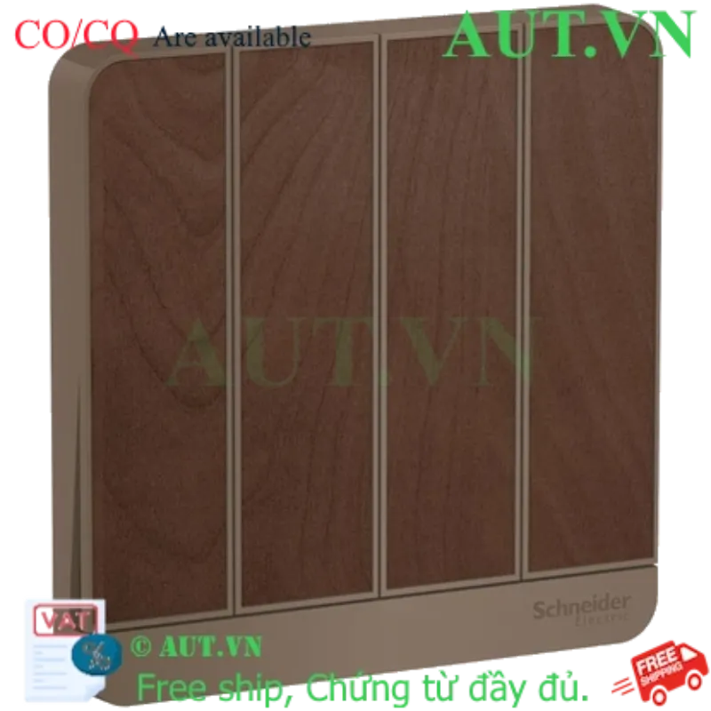 Ảnh của Mặt cho 4 công tắc Schneider E8334_WD_G19