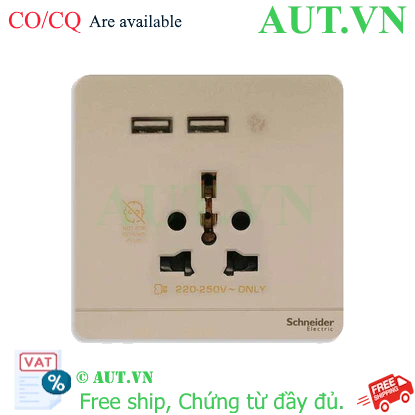 Ảnh của Ổ cắm đơn kèm sạc USB Schneider E8342616USB_WG_G19