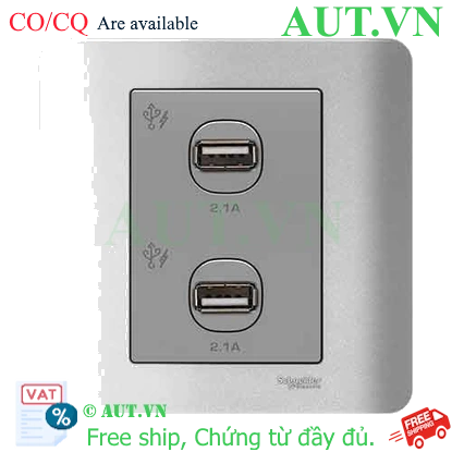 Ảnh của Ổ sạc USB đôi 2.1A Schneider E8432USB_SA_G19