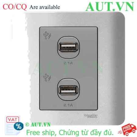 Ảnh của Ổ sạc USB đôi 2.1A Schneider E8432USB_SA_G19
