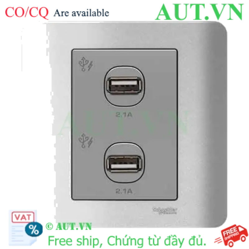 Ảnh của Ổ sạc USB đôi 2.1A Schneider E8432USB_SA_G19