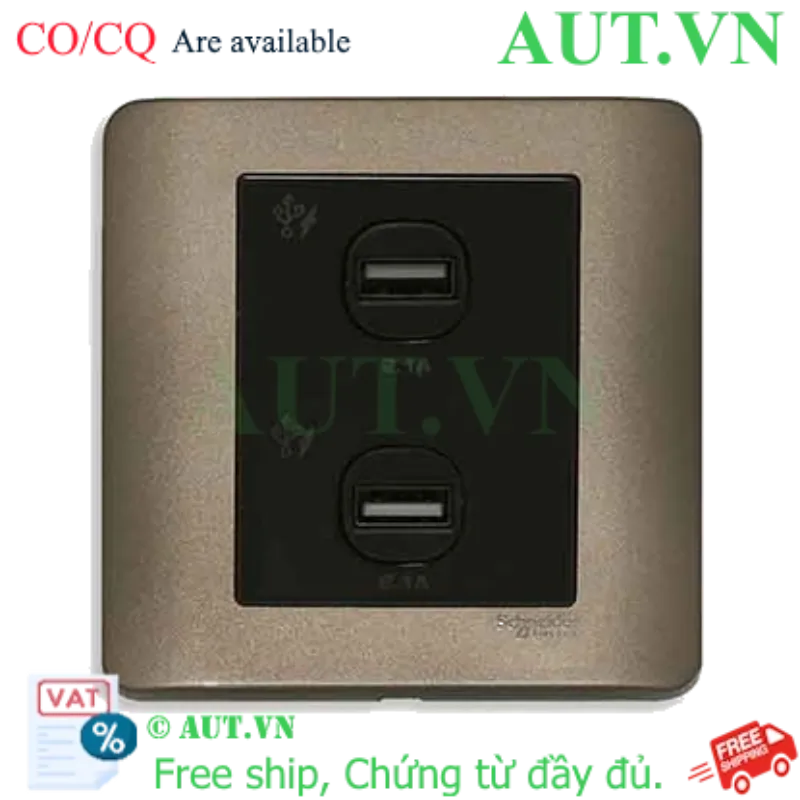 Ảnh của Ổ sạc USB đôi 2.1A Schneider E8432USB_SZ_G19