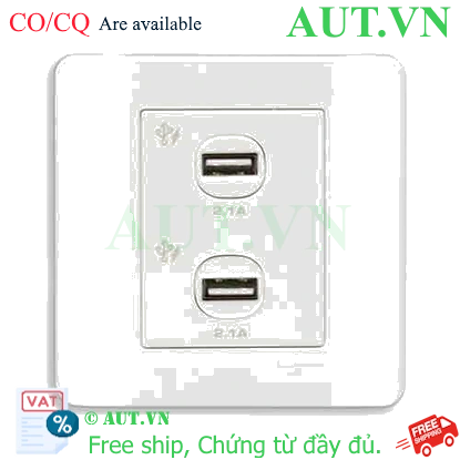 Ảnh của Ổ sạc USB đôi 2.1A Schneider E8432USB_WE_G19