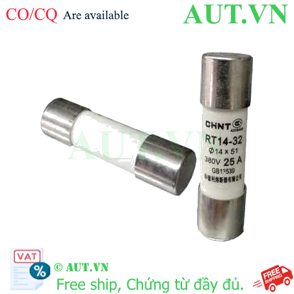 Ảnh của Cầu chì sứ dạng ống 14x32mm CHINT RT14-32 25A 