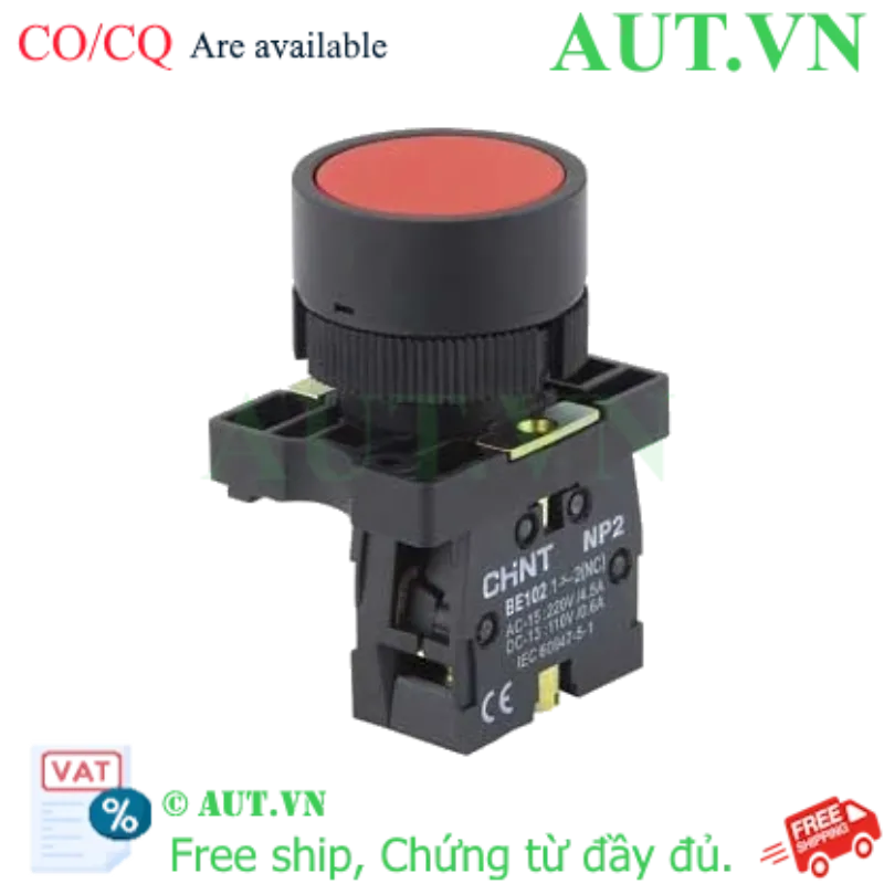 Ảnh của Nút Nhấn Nhả CHINT NP2-EA42 Màu Đỏ - 1NC, Phi 22mm | Chính Hãng AUT VN