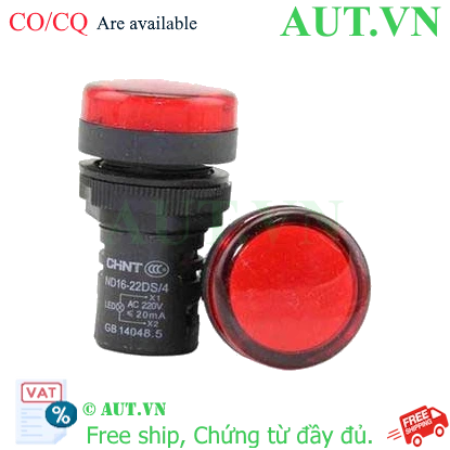Ảnh của Đèn Tín Hiệu CHINT ND16-22DS/4 220V Đỏ - Phi 22, LED Siêu Sáng, Chuẩn Công Nghiệp