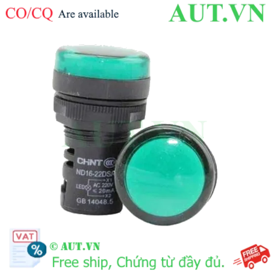 Ảnh của Đèn báo CHINT ND16-22DS/4 220V GRN phi 22