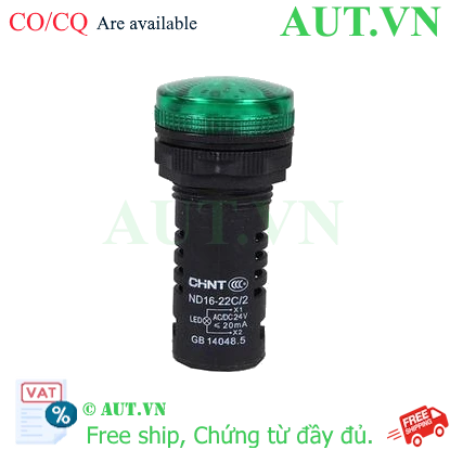 Ảnh của Đèn Báo CHINT ND16-22C/2 24V Màu Xanh - Phi 22mm, LED Tiết Kiệm Điện, Chuẩn IP65