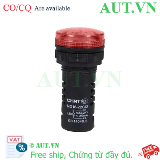 Ảnh của Đèn báo CHINT ND16-22C/2 24V RED phi 22