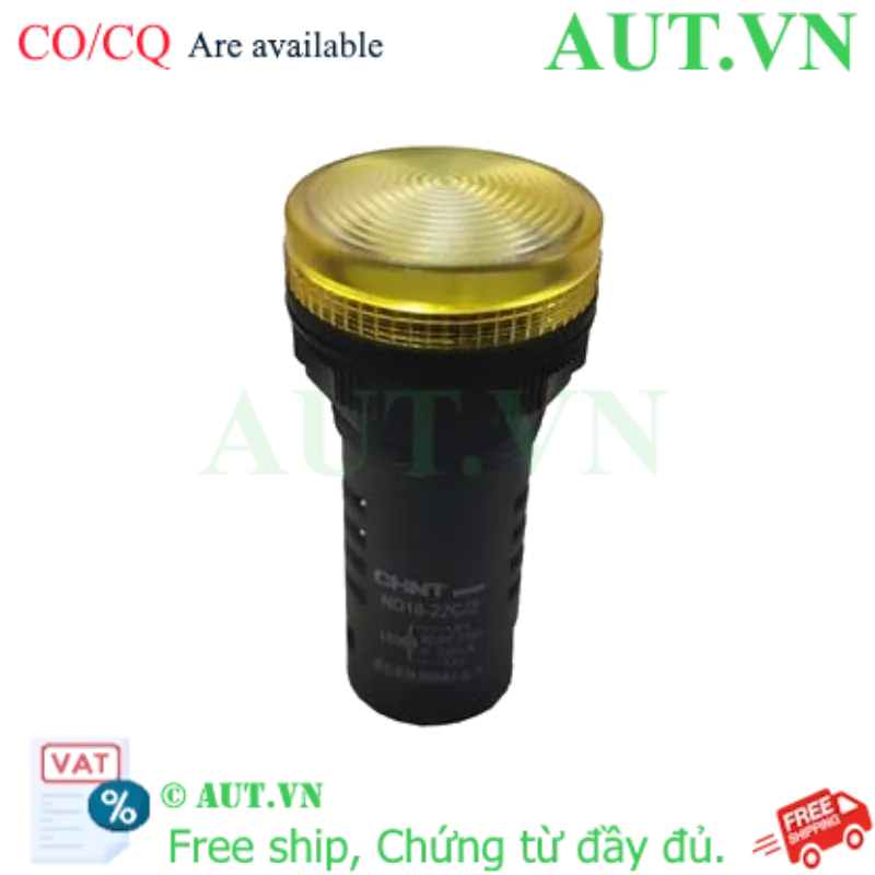 Ảnh của Đèn Báo CHINT ND16-22C/2 220V Vàng - LED Siêu Sáng, IP65, Phi 22mm