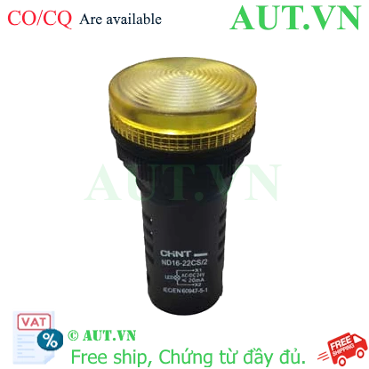 Ảnh của Đèn báo CHINT ND16-22CS/2 24V YEL phi 22, 24VAC, 24VDC
