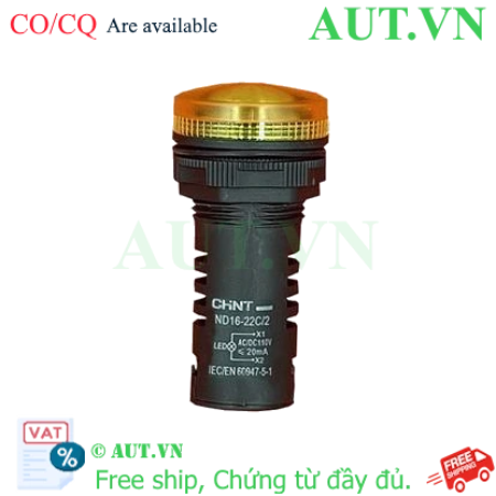 Ảnh của Đèn Báo Tín Hiệu CHINT ND16-22C/2 110V - Màu Vàng, Phi 22mm, Chuẩn IP65