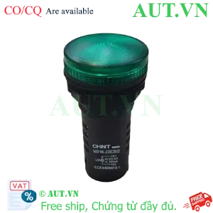 Ảnh của Đèn Báo CHINT ND16-22CS/2 24V GRN - LED Siêu Sáng, Phi 22mm, Chống Nước IP65 (Màu Xanh Lá)