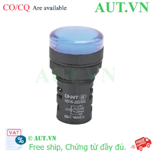 Ảnh của Đèn báo LED CHINT ND16-22DS/2 24V Xanh Dương - Phi 22 (Đầu Chìm)