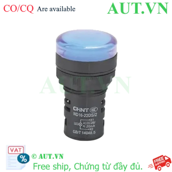 Ảnh của Đèn báo CHINT ND16-22DS/2 24V BLU phi 22