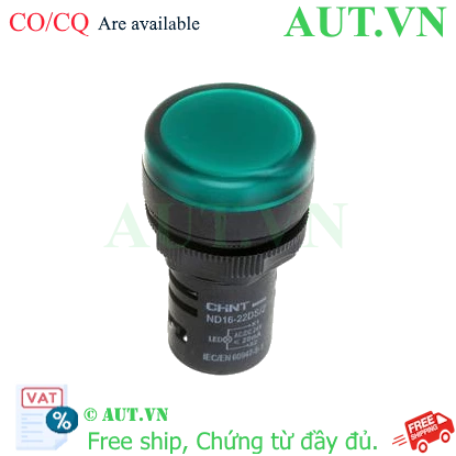 Ảnh của Đèn báo ND16-22DS/2 24V GRN Chint - Xanh lá cây - D22mm