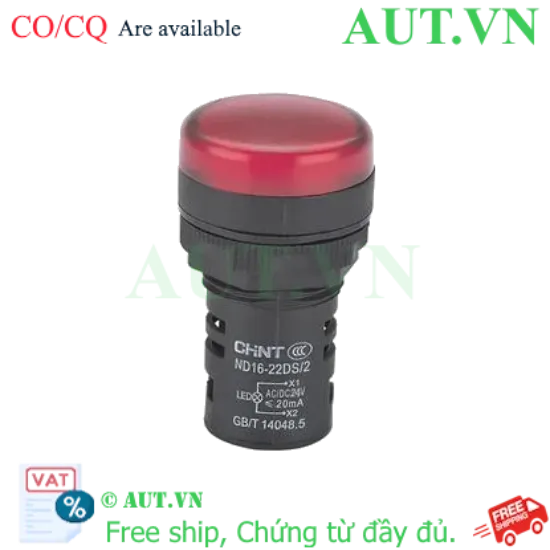 Ảnh của Đèn báo ND16-22DS/2 24V RED CHINT- Led đỏ - Chính hãng