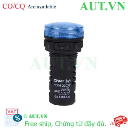 Ảnh của Đèn Báo CHINT ND16-22C/2 24V BLU - Phi 22mm, LED Xanh, Chuẩn IP65 Chính Hãng