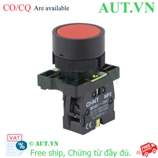 Ảnh của Nút Nhấn Nhả CHINT NP2-EA44 Màu Đỏ - 2 Tiếp Điểm 2NC, Phi 22mm, Full-Guard