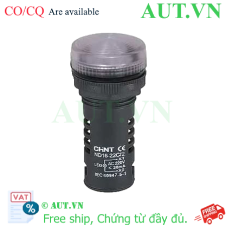 Ảnh của Đèn Báo Chint ND16-22C/2 220V Trắng Phi 22 - LED Siêu Sáng, IP65 Chống Nước, Chính Hãng