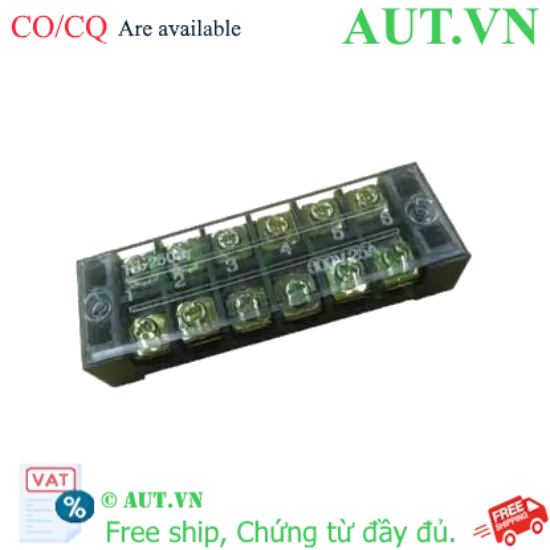 Ảnh của Cầu Đấu Khối CHINT TB-2506 6 Cực 25A 600V - Chống Cháy, Chuẩn IEC, Kết Nối Siết Vít Bền Bỉ