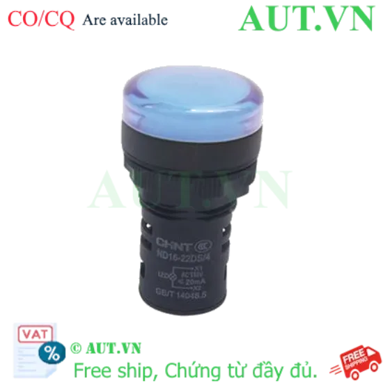 Ảnh của Đèn Báo CHINT ND16-22DS/4 110V Màu Xanh - Phi 22mm, LED Bền Bỉ, Chuẩn Công Nghiệp
