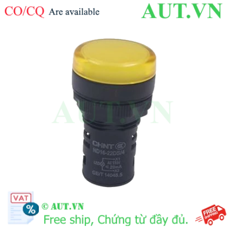 Ảnh của Đèn báo CHINT ND16-22DS/4 110V Màu Vàng - Phi 22mm, Đèn LED, Độ Bền Cao