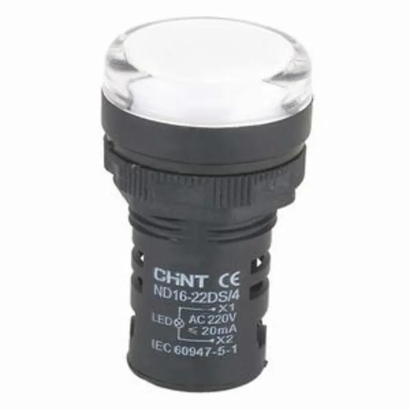 Ảnh của Đèn Báo CHINT ND16-22DS/4 220V Trắng - LED Siêu Sáng, Phi 22mm, Chính Hãng