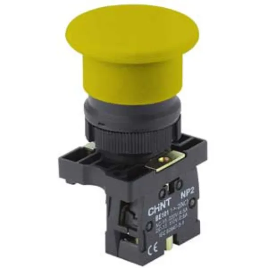 Ảnh của Nút Nhấn Nhả Đầu Nấm CHINT NP2-EC52 - Vàng, 1NC, D22 (Chính Hãng)