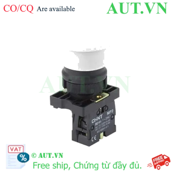 Ảnh của Nút Nhấn Nhả Đầu Nấm CHINT NP2-EC12 - D22, 1NC, Màu Trắng | Độ Bền Cao & Nhạy Bén