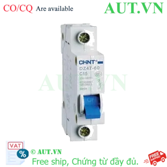 Ảnh của Aptomat CHINT DZ47-60 C15-1P-6kA, 15A, 230V, hàng có sẵn