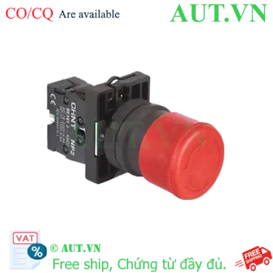 Ảnh của Nút nhấn đầu nấm, xoay để nhả, không đèn CHINT NP2-ES441 