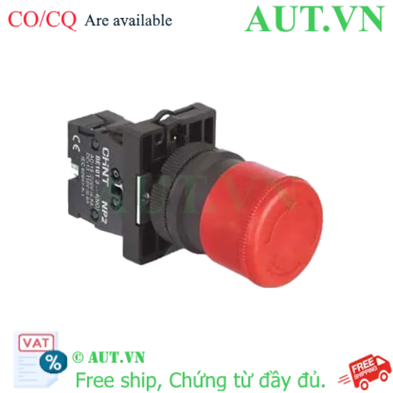 Ảnh của Nút nhấn đầu nấm, xoay để nhả, không đèn CHINT NP2-ES441 
