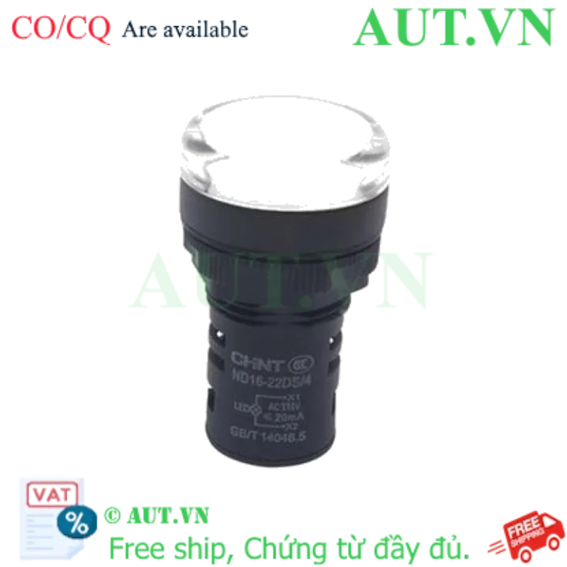 Ảnh của Đèn Báo CHINT ND16-22DS/4 110V WHT - Đèn LED Chỉ Thị Phi 22 Cao Cấp