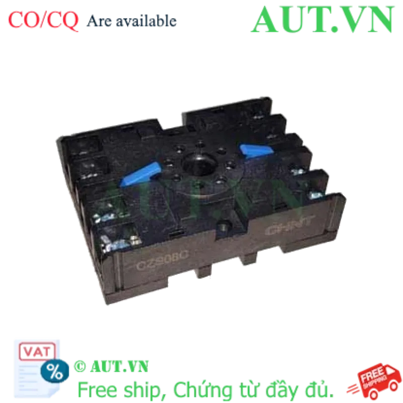 Ảnh của Đế Rơ Le Thời Gian CHINT CZS08C | 8 Chân Pin Tròn, Lắp Thanh Ray DIN
