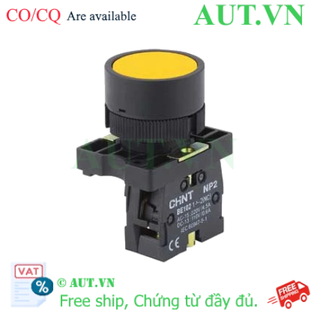 Ảnh của Nút Nhấn Nhả CHINT NP2-EA55 - D22, Màu Vàng, Tiếp Điểm 1NO+1NC