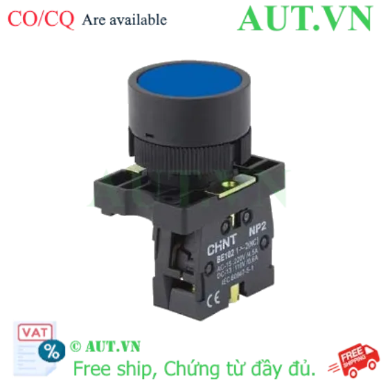 Ảnh của Nút Nhấn Nhả CHINT NP2-EA64 | 2NC, Phi 22mm, Màu Xanh Chính Hãng