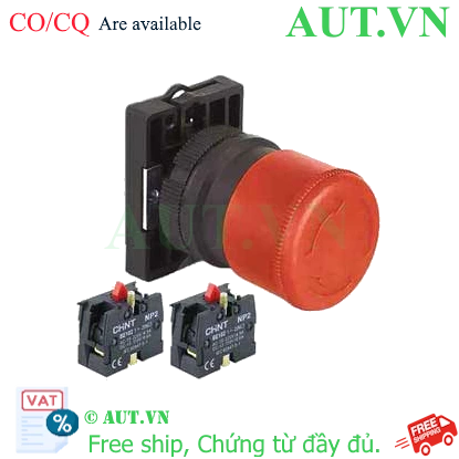 Ảnh của Nút nhấn đầu nấm, xoay để nhả, không đèn CHINT NP2-ES444 