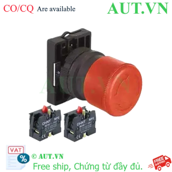 Ảnh của Nút nhấn đầu nấm, xoay để nhả, không đèn CHINT NP2-ES444 