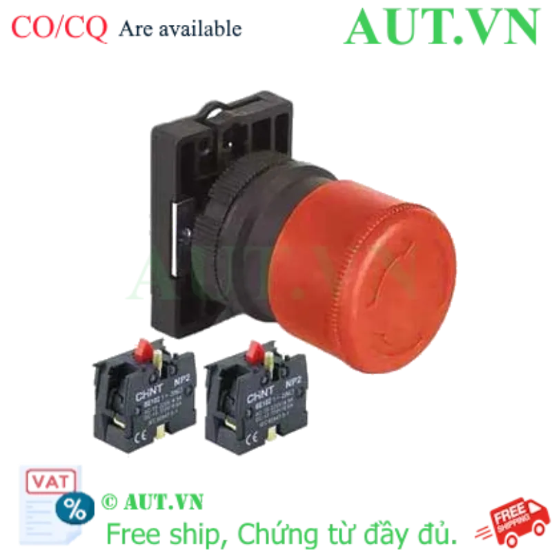 Ảnh của Nút nhấn đầu nấm, xoay để nhả, không đèn CHINT NP2-ES444 